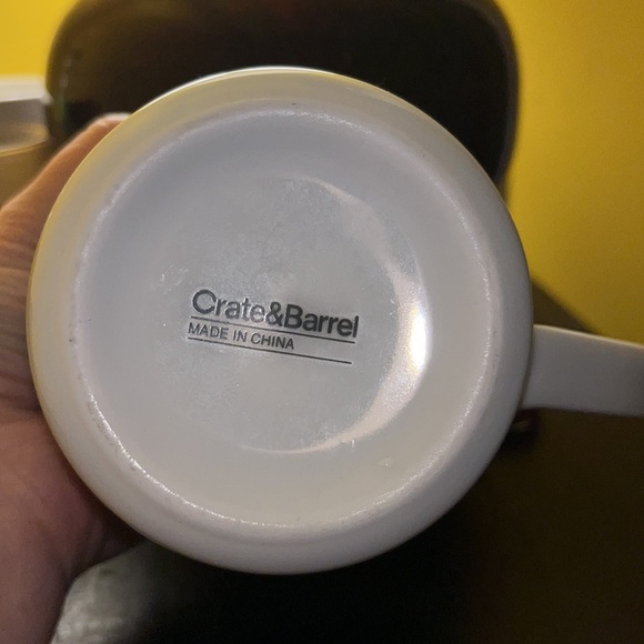Crate&Barrel white and teal mug/coffee cup - Picture 4 of 5